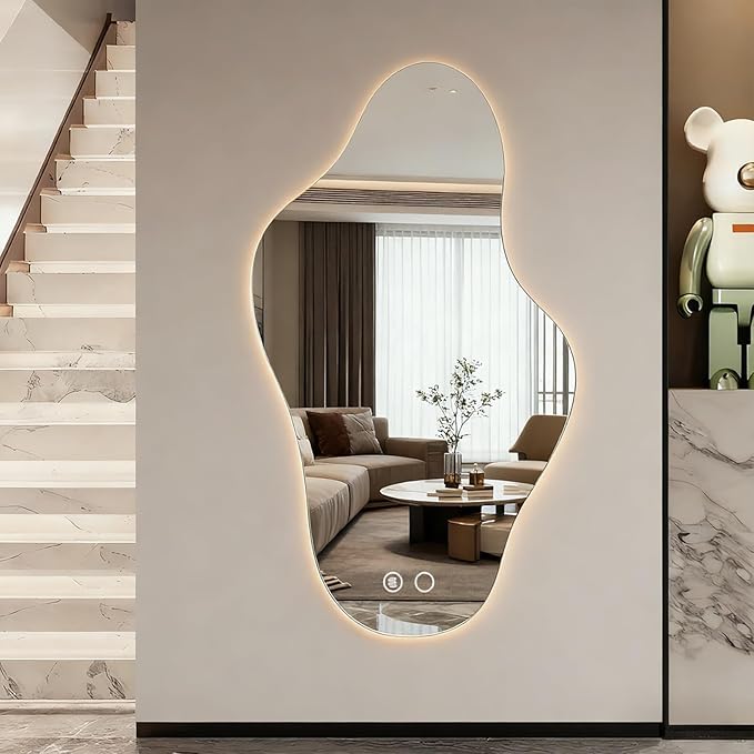 55″x31.5″ Modern Irregular LED Bathroom Mirror