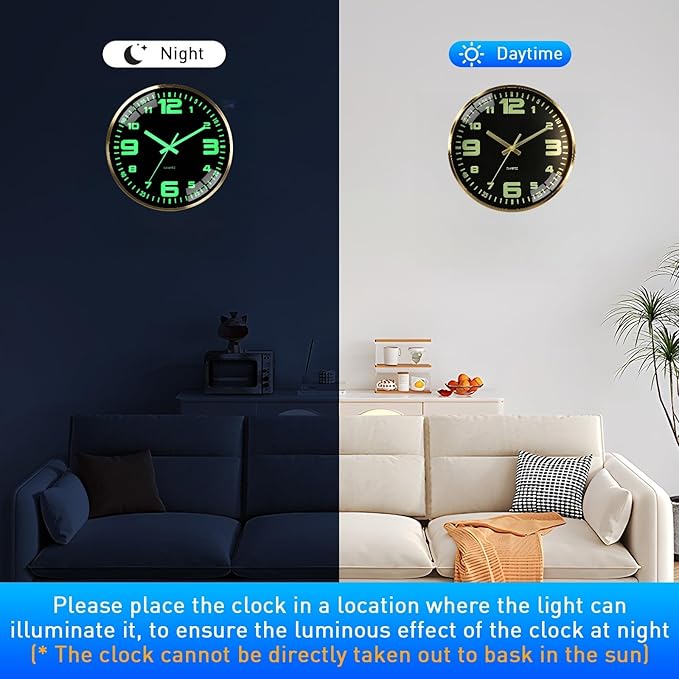 12-inch wall clock, battery powered,