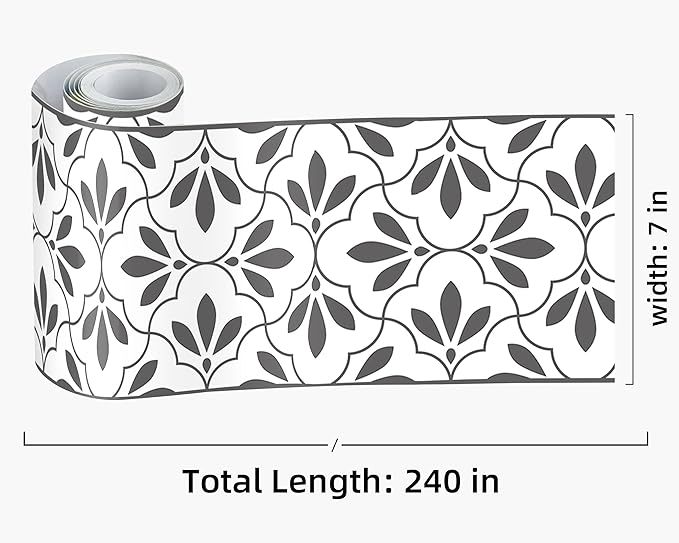 FLFK Wallpaper Border Black and White Patterns Peel and Stick Wall Border Self