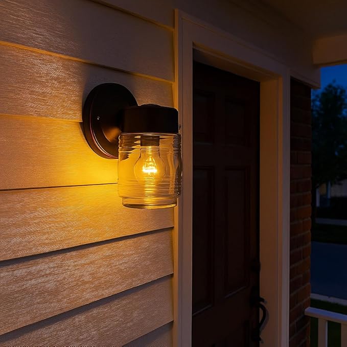 Design House Jelly Jar 1 Light Wall Light, Oil Rubbed Bronze, Outdoor Downlight