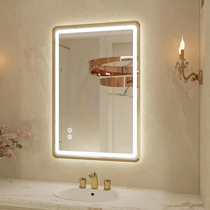 20"x 28" Gold Framed LED Mirrors
