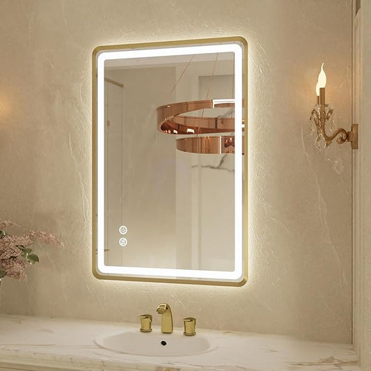 20"x 28" Gold Framed LED Mirrors