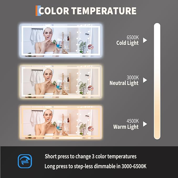 LED Bathroom Mirror 60 x 24 inch