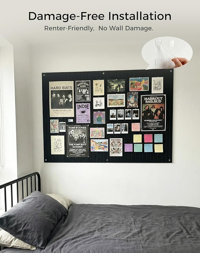 Aothia 12-Pack Felt Bulletin Board Tiles 48"x36", Modular Pin Board