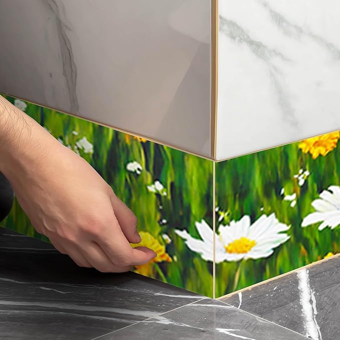 IVN Wallpaper Border Peel and Stick Decorative Wall Trim Self Adhesive Daisy
