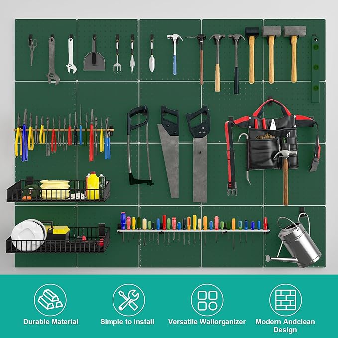 PegBoard, Heavy Duty Peg Board for Walls Home, Garage Tool Storage, Craft Room