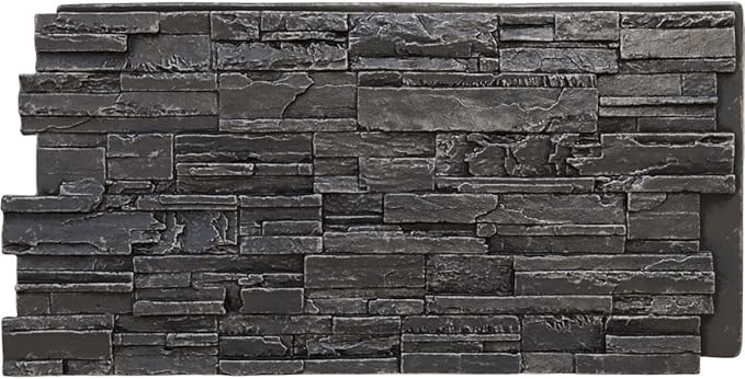 EverStone Cascade Faux Stone Panel, 48 5/8"W x 24 3/4"H x 1 1/4"D, Dark River