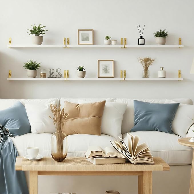 YGEOMER White Floating Shelves for Wall, Farmhouse 23.6 Inch Wall Shelves for