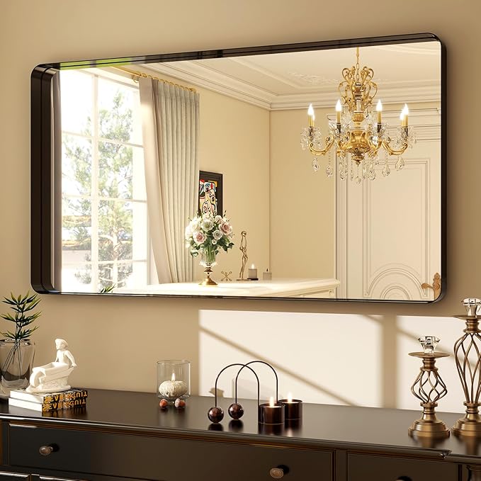 Easly 48"x30" Black Bathroom Mirror