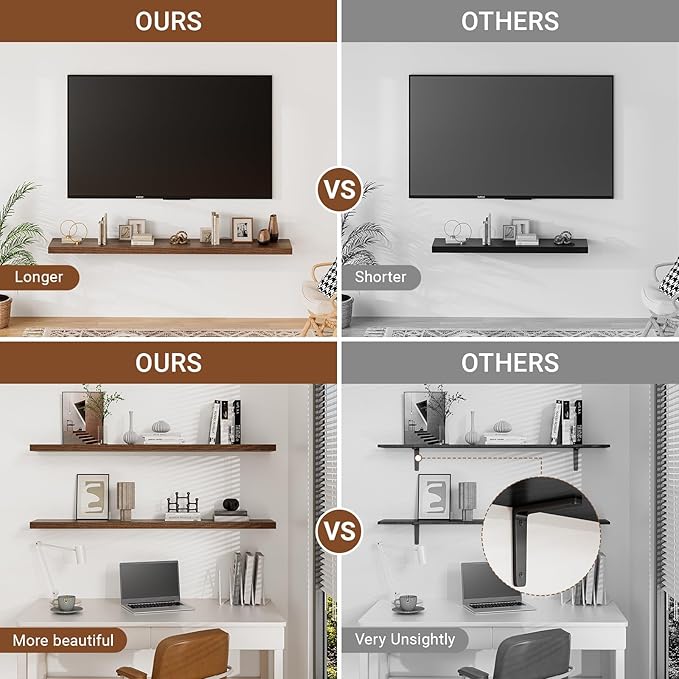 Heimlove 9.3" Deep Floating Shelves