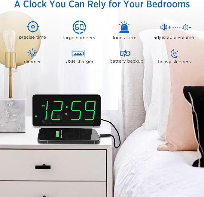 Peakeep Digital Clock, Alarm Clock