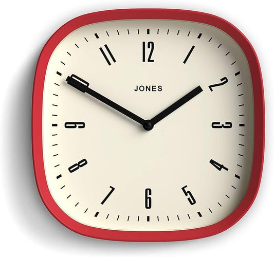 JONES CLOCKS® Marvel wall Clock | Modern Retro Rounded Square Clock | 10 inch |