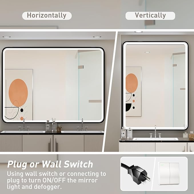 48x36 Inch LED Bathroom Mirror
