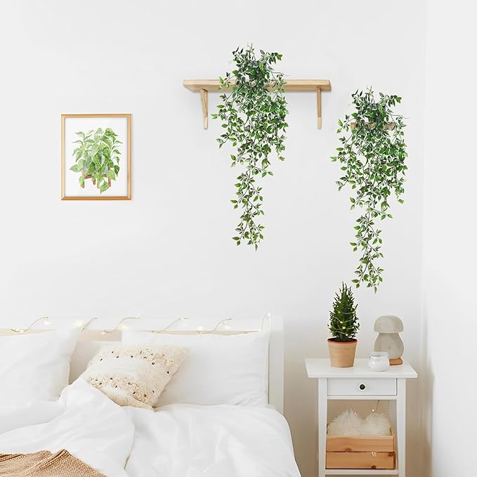 BLEUM CADE Fake Hanging Plants, Faux Mandala Vines Hanging Plant Greenery