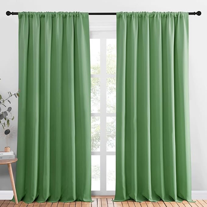 NICETOWN Blackout Curtains Window Draperies, Froest Green, 70 by 95 inches Long