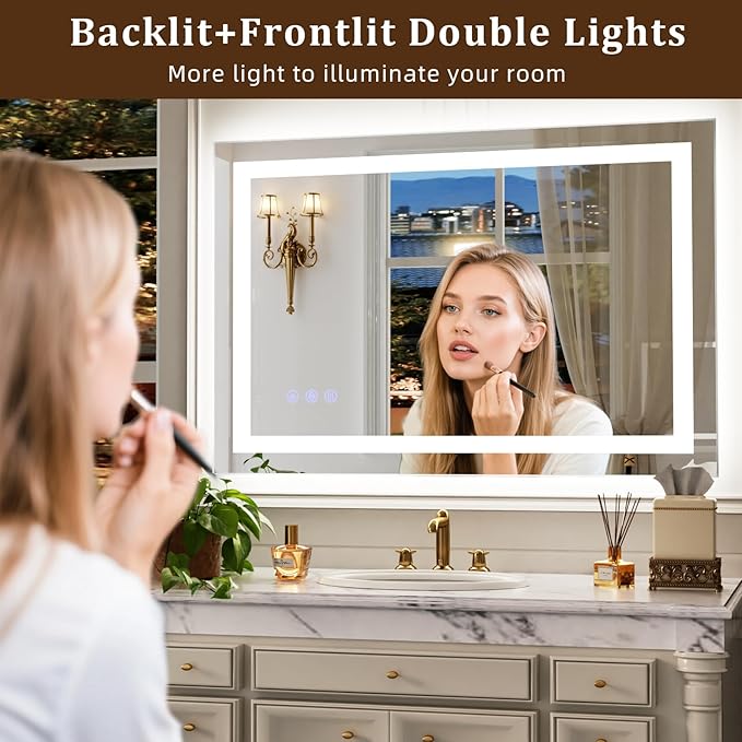48"x36" Smart LED Bathroom Mirror