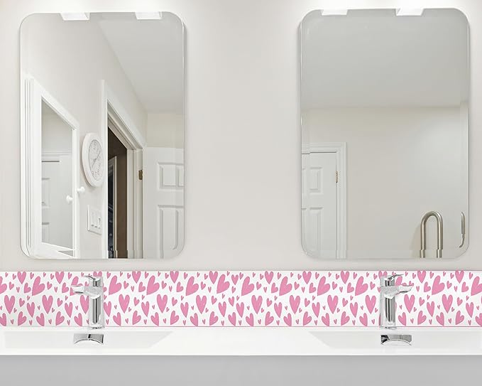 FLFK Pink Heart Wallpaper Border