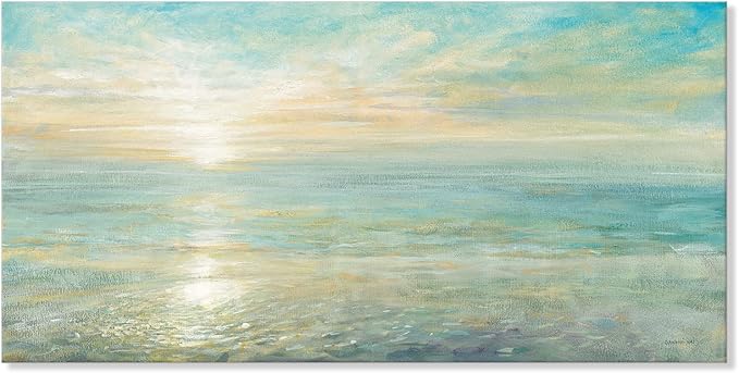 Goldfoilart Beach Sunrise Pictures Ocean Wall Art Coastal Canvas Prints Sea