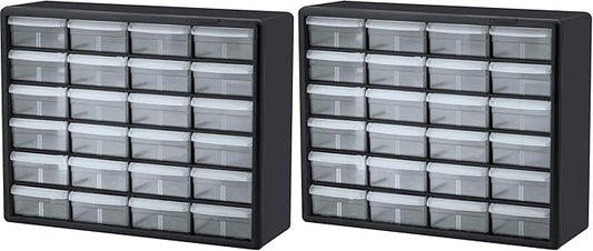 Akro-Mils 24-Drawer Plastic Storage Cabinet | 20" W x 6" D x 16" H | Black |