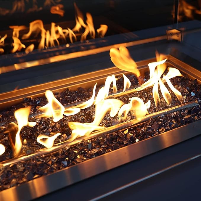 Mr. Fireglass 10 Pounds Fire Glass - 1/4 Inch High Luster Reflective Tempered Glass Rocks for Fireplace Fire Pit Table and Landscaping, Copper