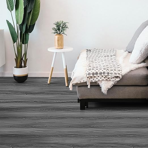 Wood Grain Peel and Stick Floor Tiles – 11.8” Width, Full Roll Length of 118" –