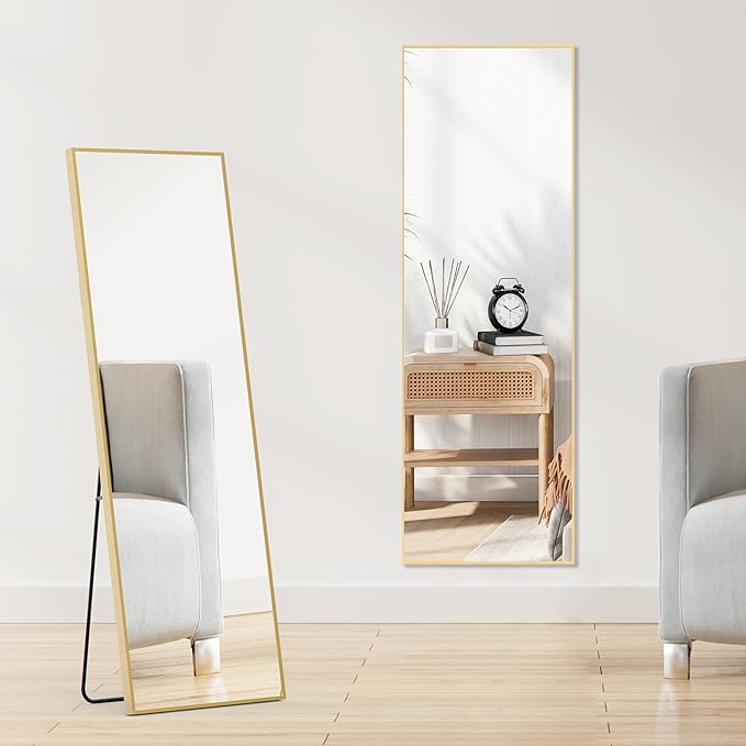 Sweetcrispy 59"x16" Full Length Mirror, Leaning or Standing Full Body Mirror