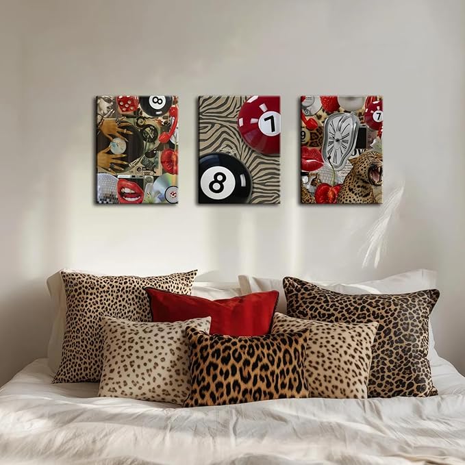 Trendy Leopard Cheetah Wall Art Set of 3