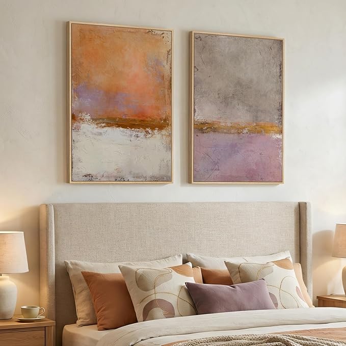 Large Framed Abstract Wall Art for Living Room, Modern Minimalist Painting
