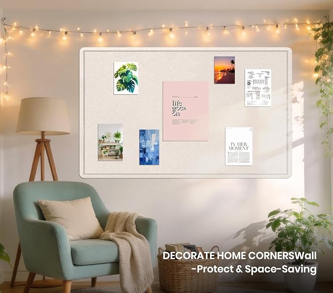 Bulletin Board - 35 x 17.5 inches Decorative Felt Pin Board - Cork Board