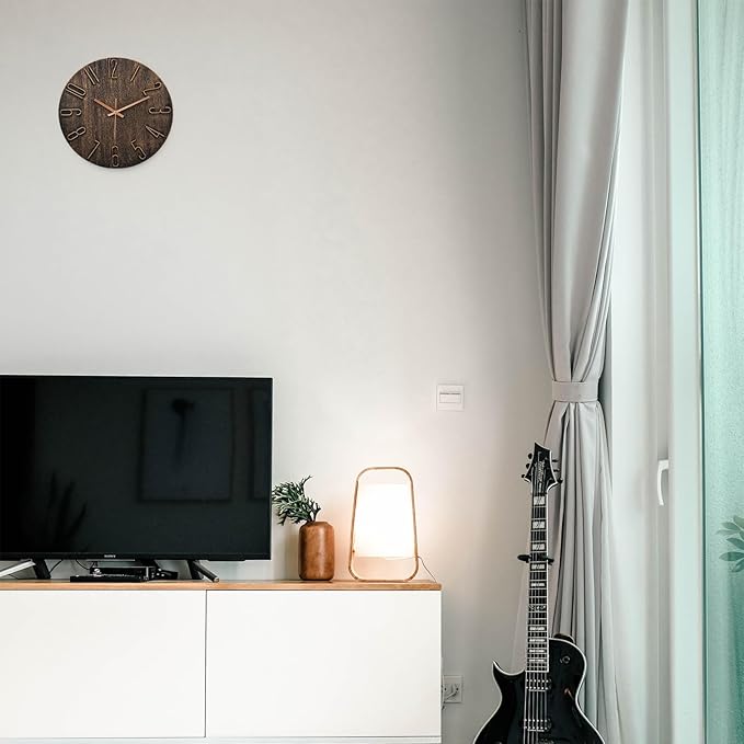 Wall Clock, Silent Clock, Wall Clocks Battery Operated， 12 inch Modern Wall