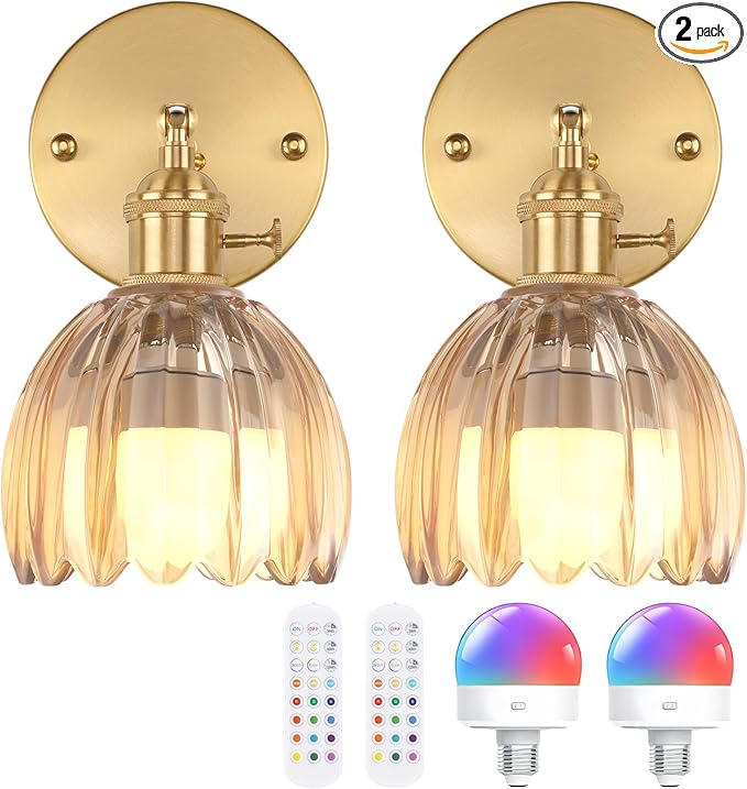 Shenmoyl Vintage Battery Operated Wall Sconce