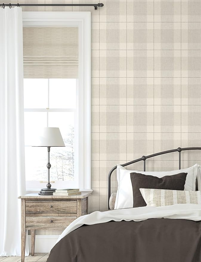 NextWall Lenox Hill Plaid Peel and Stick Wallpaper