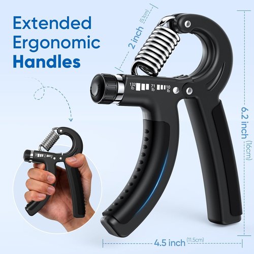 FitBeast Grip Strength Trainer - Adjustable Hand Grip Strengthener for Strength Training | 10-132 lbs Resistance, Ideal for Athletes & Rehab