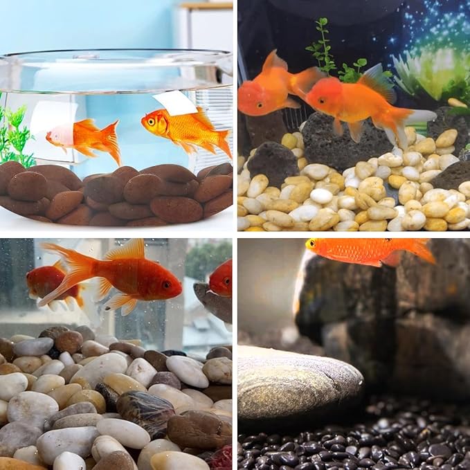 YISZM Rocks for Plant 2lbs, Red River Rocks 1-2 Inch Natural Pebbles for Indoor Plants, High Polished Decorative Stones Vase Filler Fish Tank Aquariums Landscaping Garden