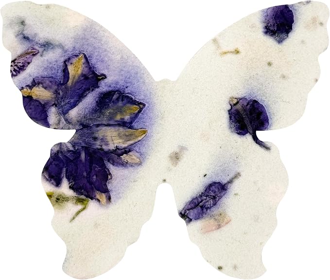 50pcs Large (2.85" h x 3" w) Purple Butterfly Seed Paper â Writable & Plantable Wildflower, Mom's Gift for Birthday, Use for Wedding, Baby Shower, & Party Favors