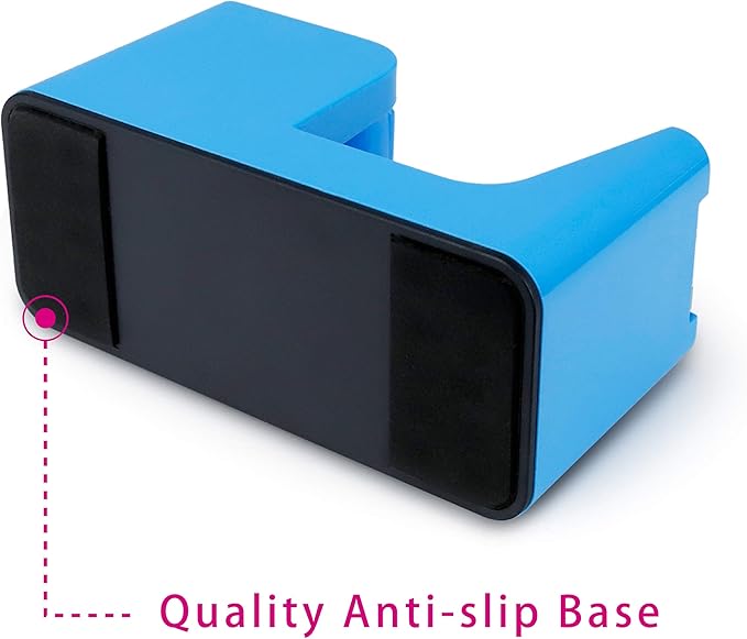 ABEL SimpleWork Desktop Tape Dispenser, Blue, 1 in Core, Non-Skid Weighted Base, Tape Cutter for Office, Home, School, and Crafts