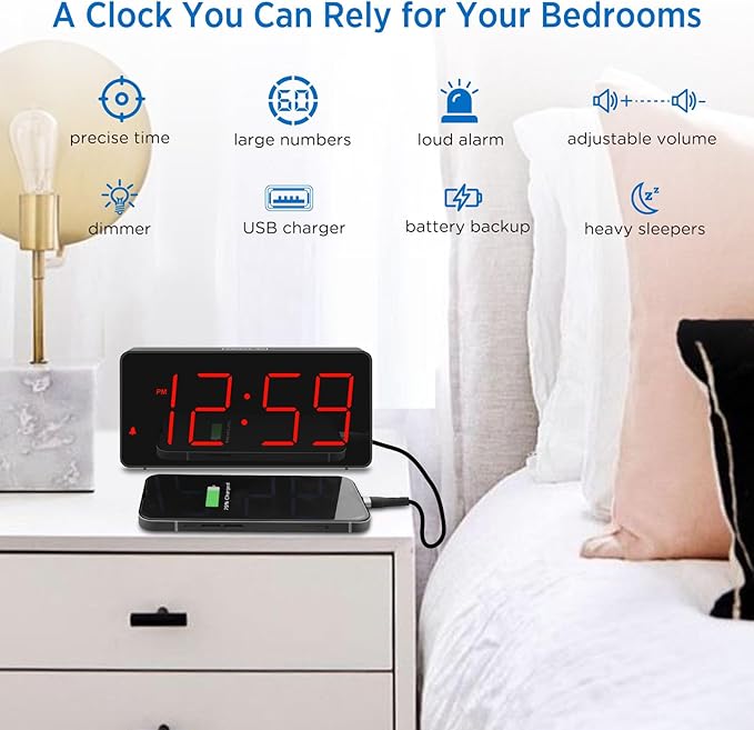 Peakeep Digital Clock, Alarm Clock
