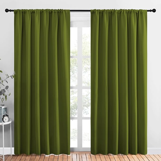 NICETOWN 2 Panels Blackout Curtains, Rod Pocket Thermal Insulated Drapes 84