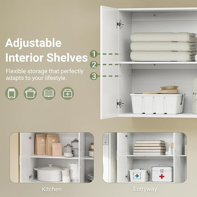 SoBuy Wall Cabinet Laundry Room, Medicine Cabinet