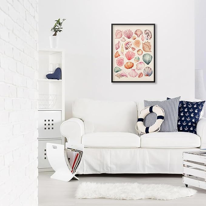 Pink Seashell Posters Coastal Cowgirl Canvas Wall Art Trendy Beach Starfish