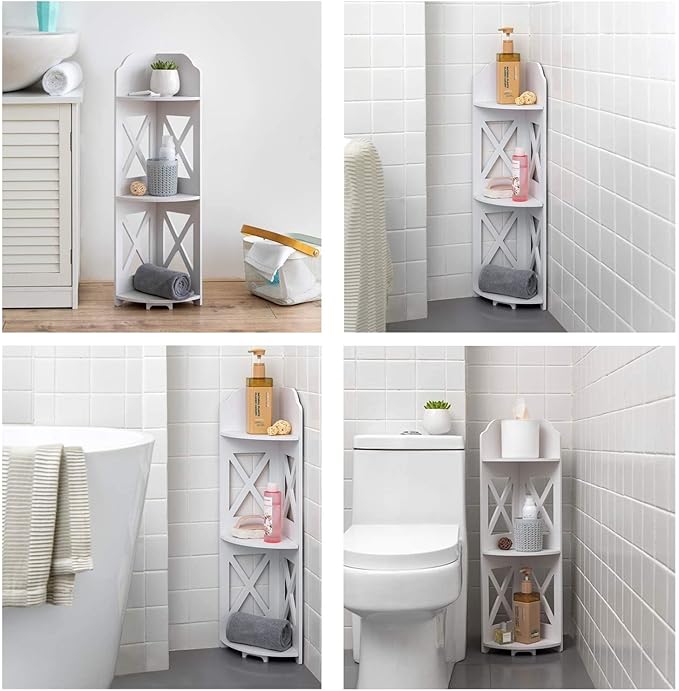 J JINXIAMU Corner Shelf Stand, Storage Organizer Great