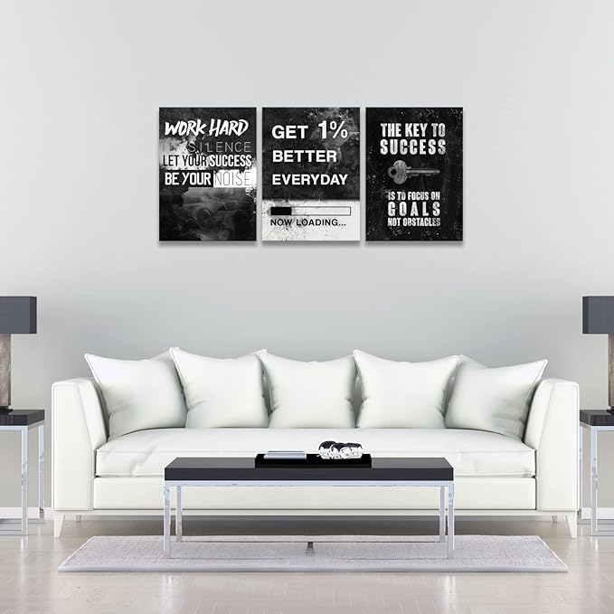 KAWAHONE Motivational Success Canvas Wall Art