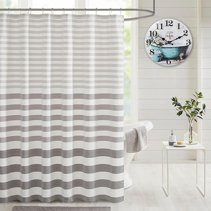 Bathroom Wall Clock, Rustic Style Waterproof Glass Shower Clock Wall Clock