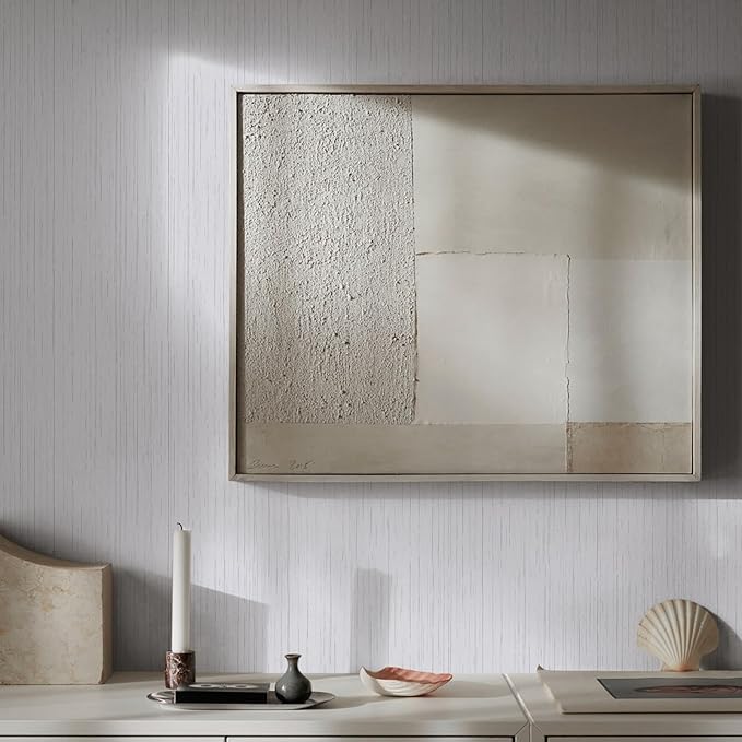 White Grasscloth Peel and Stick Wallpaper Texture Contact Paper A Set of 15.7"