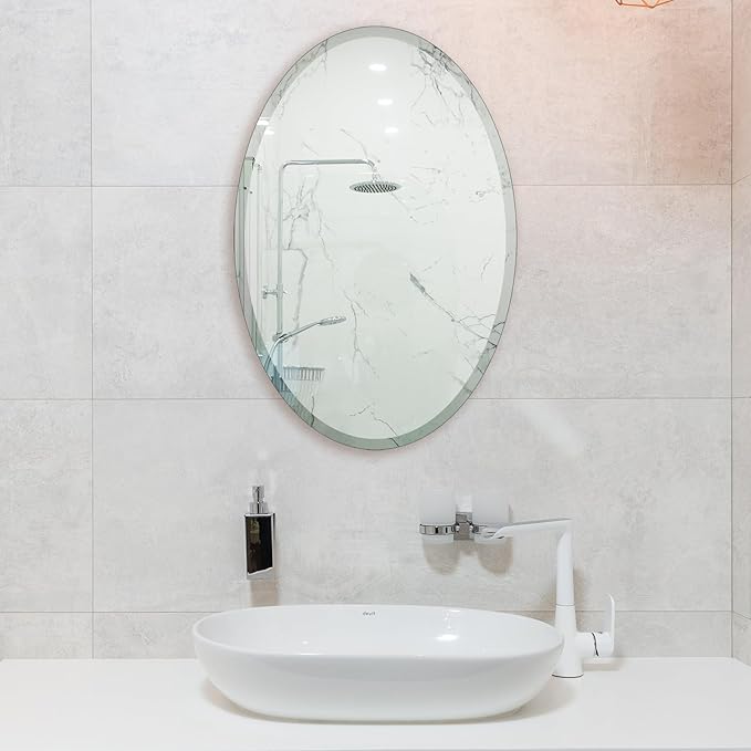 Oval Mirror Frameless Bathroom Mirror