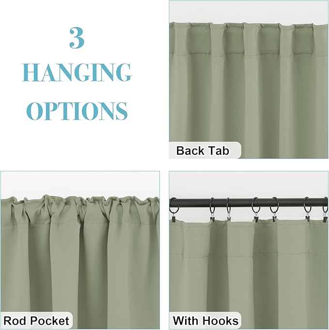 RYB HOME Blackout Curtains for Living Room, Privacy Thermal Insulating Window