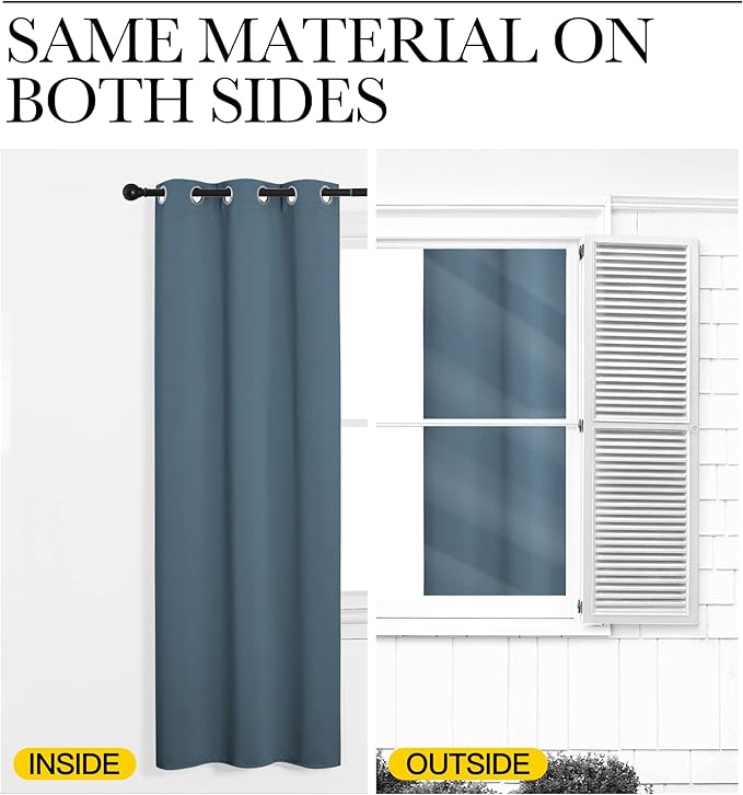 NICETOWN 2 Panels Blackout Curtains, Rod Pocket Thermal Insulated Drapes 84