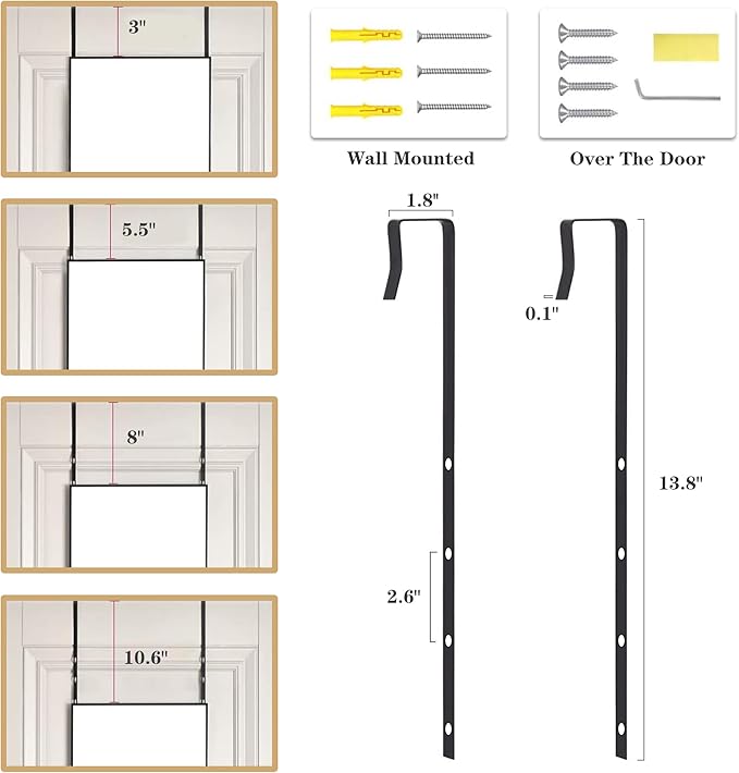 Full Length Door Mirror 14x48, Metal Frame