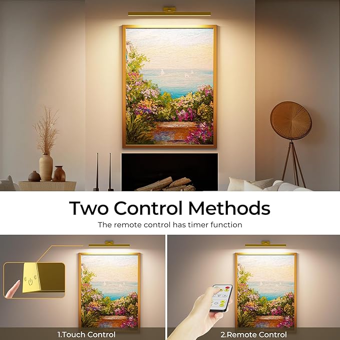 Afyuol Picture Lights for Wall, Battery Operated Picture Light 24in Gallery