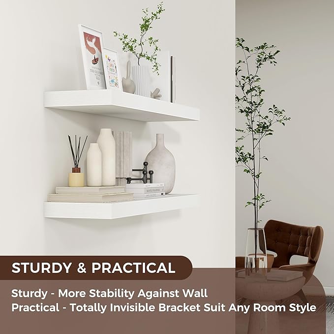 Venusmiles Floating Shelves for Wall 36 inch Long, Engineered Wood Wall Shelves